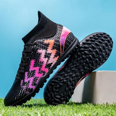 38-45 Men's/Women's Soccer Shoes Rubber Soft Sole Short Spikes Artificial Turf Indoor Competition Professional Children's Football Shoes