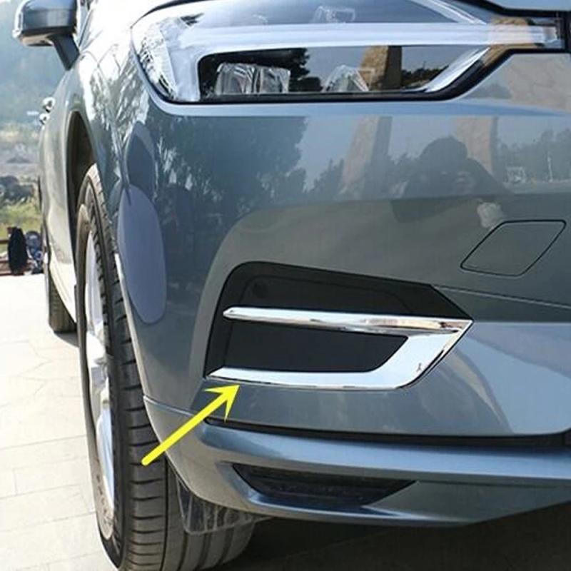 For Volvo XC60 2018    ABS Chrome Front Fog Light Lamp Frame Cover Foglight Eyebrows Trims Car Styling Accessories