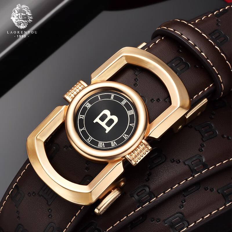 

Lao Ren Tou Men s Genuine Leather Automatic Buckle Belt 120cm