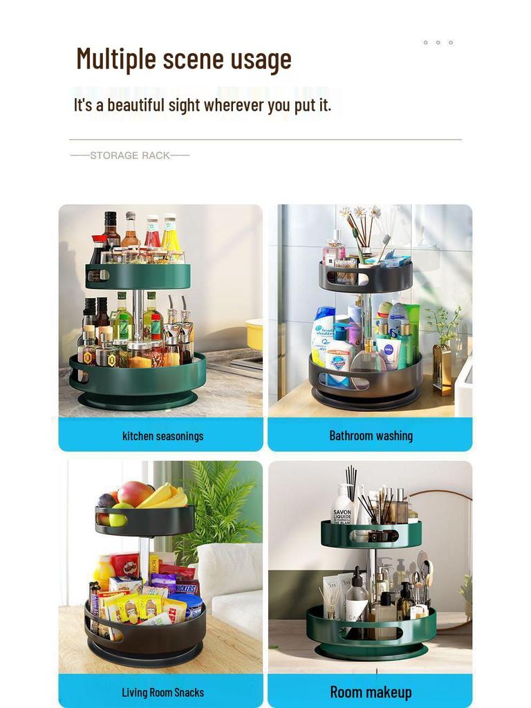 360-Degree Rotating Kitchen Spice Rack - Condiment & Oil Organizer