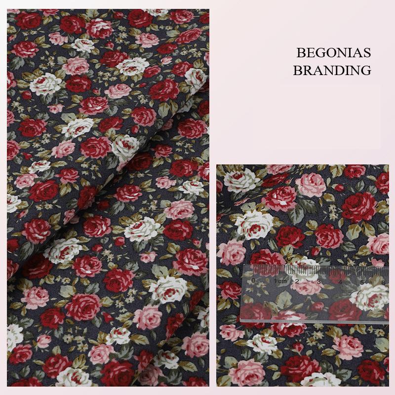 100*145cm High-density Cotton Poplin Plant Flower Printed Fabric For Diy Sewing Dolls Kid Dress Apparel Quilted Bedding Textiles