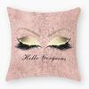 Ins Eyelash Printing Pillowcase Peach Leather Velvet Pillowcase Pillowcase Super Soft Pillowcase Sofa Decoration Pillow