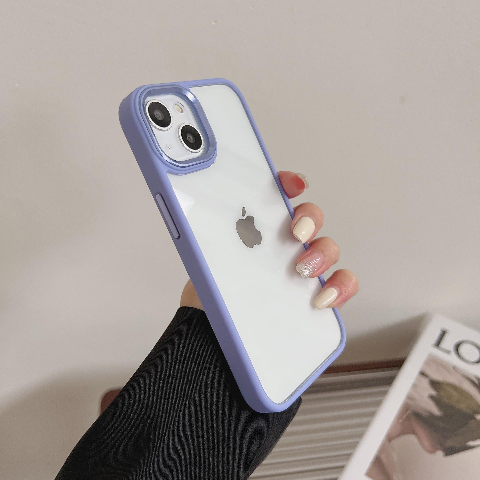 

Применимый чехол однотонного цвета для Apple iPhone 17ProMax для iPhone 16, 15, 14 - Металлический, Прозрачный, Утопленный, Противоударный, Женский. iPhone 13 Pro