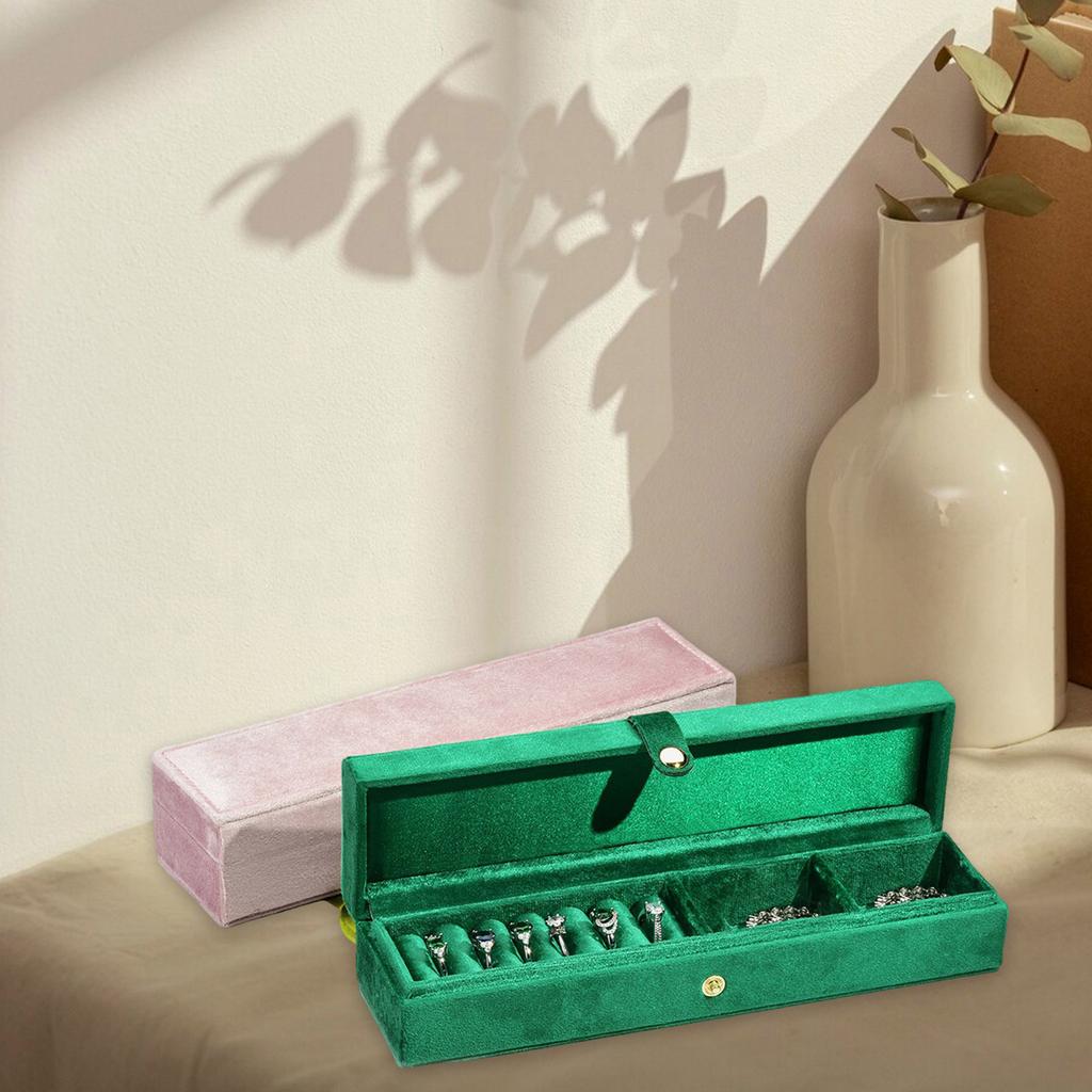 Jewelry Carrying Case with Dividers Velvets Storage Box for Small Ornaments Elegant Jewellery Organizer for Daily Use