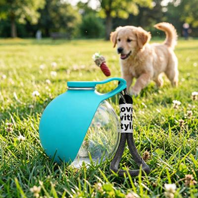 Yousheng Pet Water Bottle Leak-Proof Portable Dog Water Ball with Foldable Silicone Bowl 10oz Lightweight Dog Water Dispenser for Travel Hiking