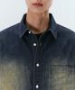 MUSINSA STANDARD Big Brush Oversized Denim Shirt [Yellow Dark Blue]