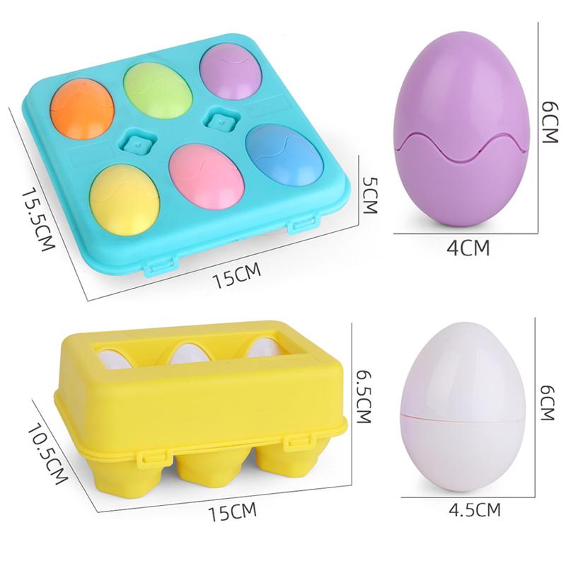 Montessori Eggs 3D Puzzle Toys For Children Educational Learning Math Toy Kids Color Shape Recognize Match Easter Egg For Kids