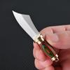 Brass Colored Wood Mini Fixed Blade Knife Sharp Small Chopper Portable Keychain Hanger Unpackage Express Opening Cutter
