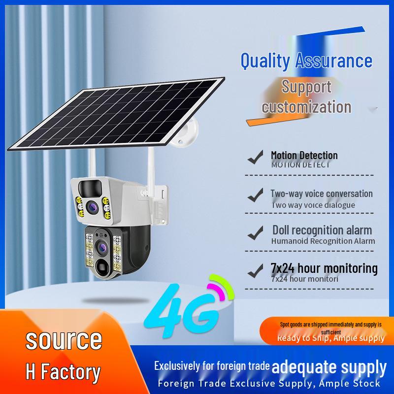 V380 Solar 4G 360° HD Dual Lens Camera with Full-Color Night Vision and Low Power Monitoring
