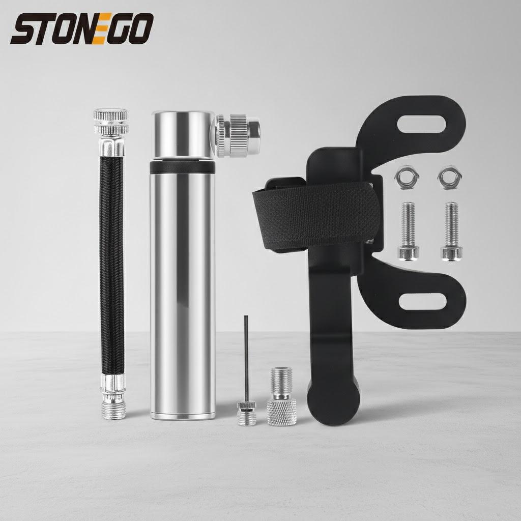 

Portable Pocket Bike Pump 120 PSI High Pressure Mini Pump Presta Schrader Valve Ultralight Bicycle Tire Pump серебряный