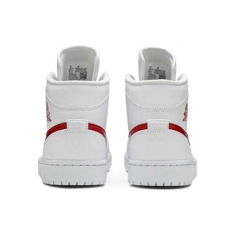 (WMNS) Air Jordan 1 Mid 'White University Red' Women's BQ6472-106