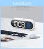 Modern Minimalist Led Digital Alarm Clock With Lighted Mirror For Home Office Desk Decor