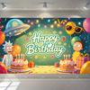 Rick And Morty Fans Child Birthday Party Decoration Anime Character Cake Topper Balloon Set Baby Shower Banner Adults Kids Gift
