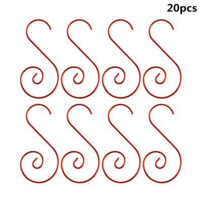 20Pcs/Set Party Supplies Christmas Ornaments Christmas Decoration S Shaped Xmas Tree Hook Hanger Hooks Metal Hook