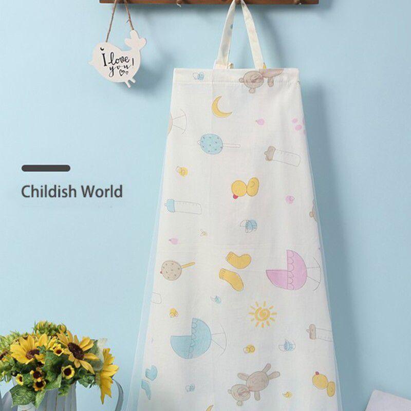 Premium Portable Nursing Cover And Soft Breastfeeding Blanket With Mosquito Net For Baby Stroller