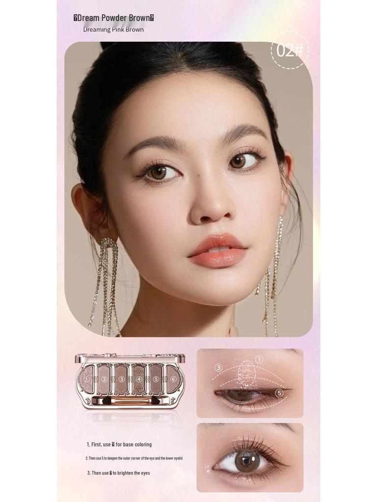 Winnie the Pooh 6-Color Shimmer & Matte Diamond Pearlescent Eyeshadow Palette with Contour Highlight