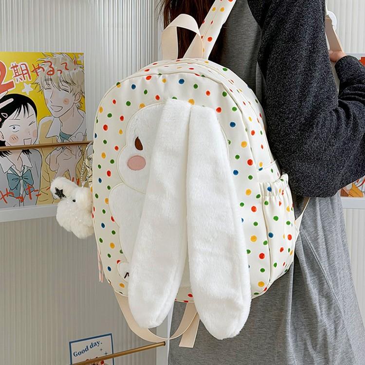 Schoolbag wholesale lightweight junior high school student campus schoolbag Japanese small fresh cute long-eared rabbit backpack high school student