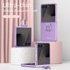 Shockproof Frosting Ring Phone Case for Samsung Galaxy Z Flip 7FE 6 5 4 3 Flip6 Flip5 ZFlip7 5G Fall Prevention Protective Cover
