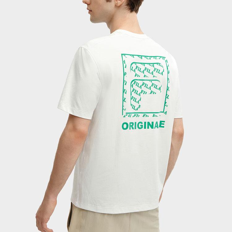 FILA Fashion Simple Casual Letter Brand Logo Round Neck Short Sleeve T-Shirt Men Tops Cloud-White F11M419102F-WT