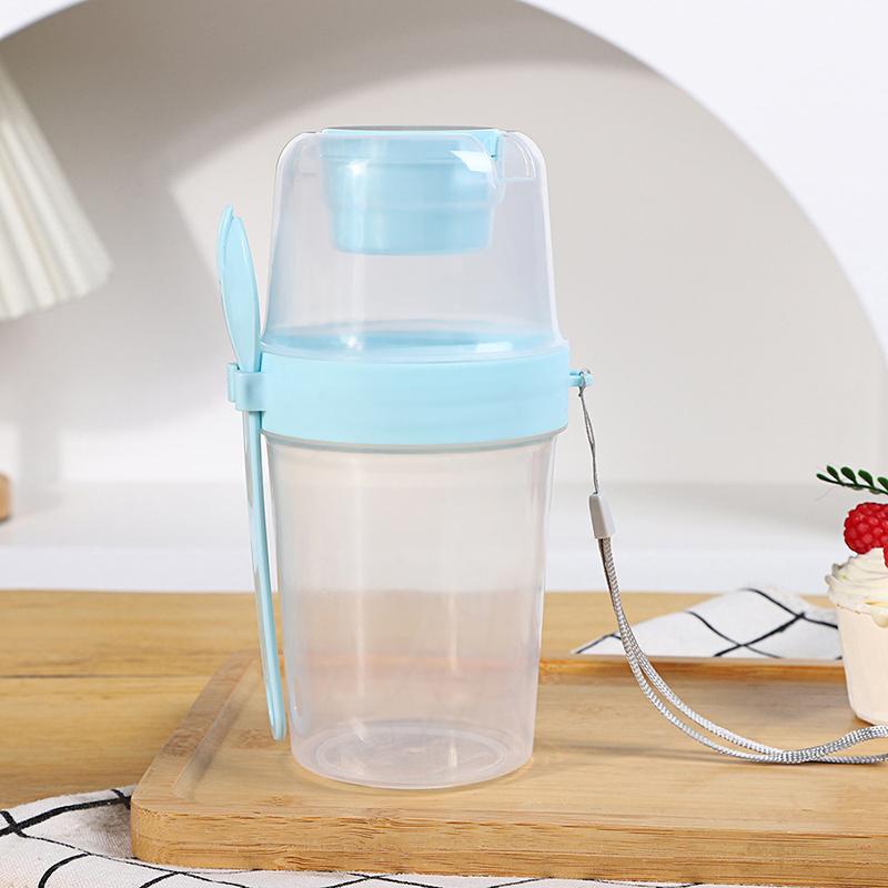 

Портативная чашка для салата, двойная чашка для овсянки, йогурта, орехов, овощей с пониженным содержанием жира, фруктов, чашка с крышкой, ложка, чашка для завтрака, ланч-бокс