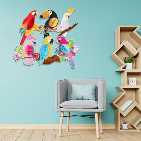 1 Zestaw Wisiorków z Tropikalnymi Ptakami Ładnie wyglądające Dekoracyjne Kolorowe Tropikalne Ptaki Papugi Ozdoby na Imprezę o Tematyce Hawajskiej do Domu