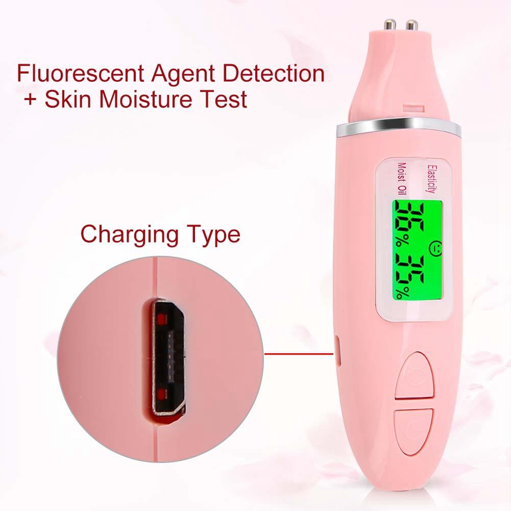 Portable Digital LCD Display Precision Skin Sensor Tester Face Moisture Water Oil Analyzer