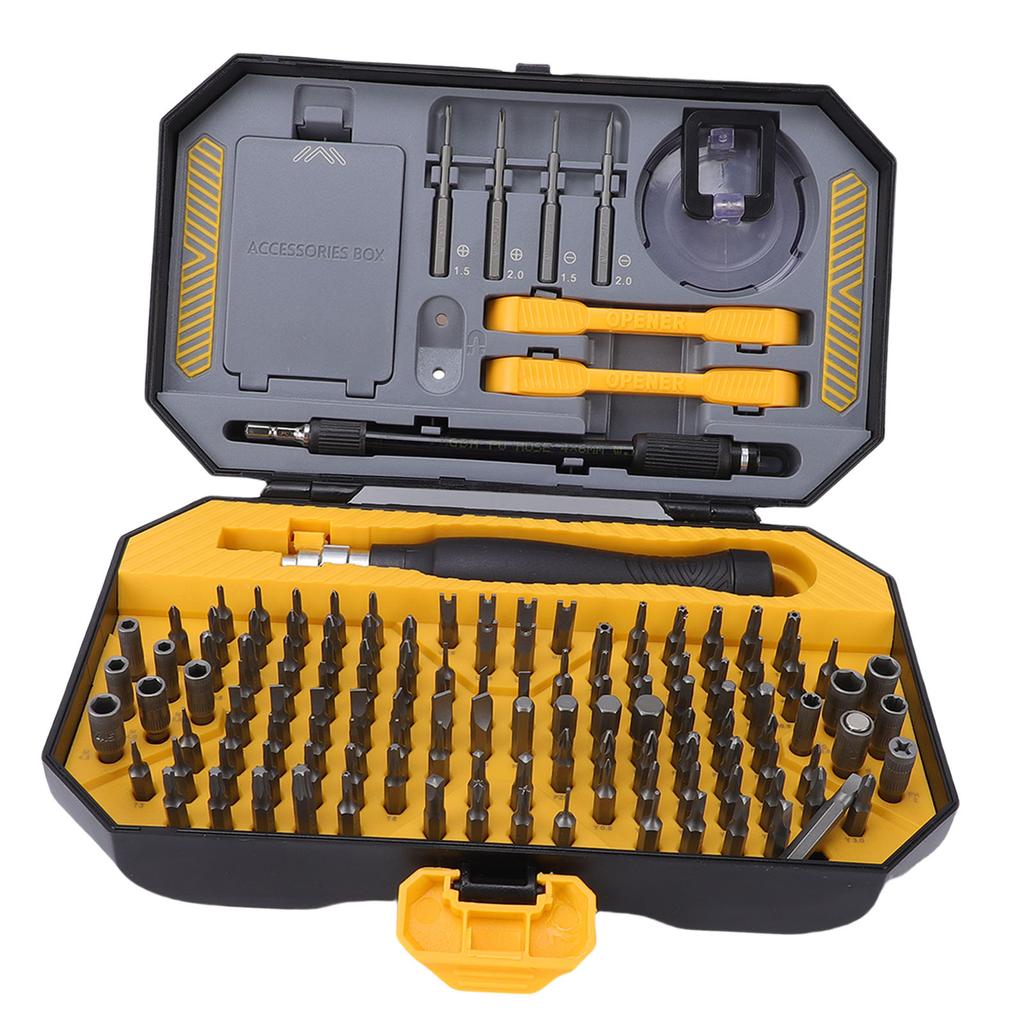 Accurate Mini Screw Driver Kit 144 in 1 Compact Set TR Star Pentalobe Hex with Opening Pry Tool for Laptop Computer