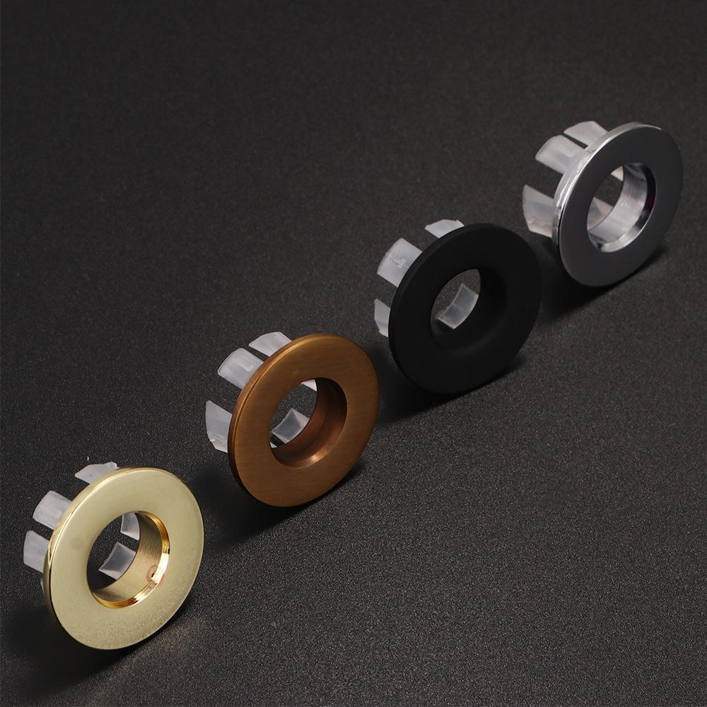 Copper Basin Faucet Brass Round Insert Chrome Ring Bathroom Hole Cap Overflow Cover