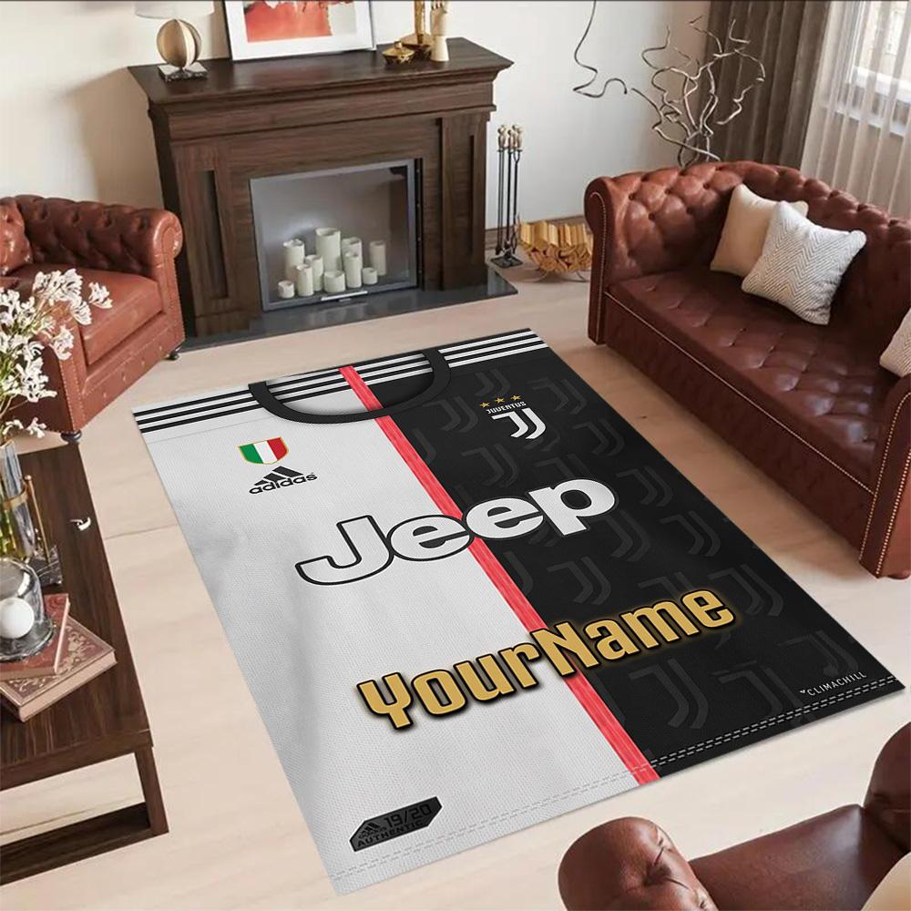 Juventus Customize Your Name Area Rug Suitable for Study Room Playrooms Bedrooms Hallway Antislip Carpet Decorate Offices Wedding Party Gift