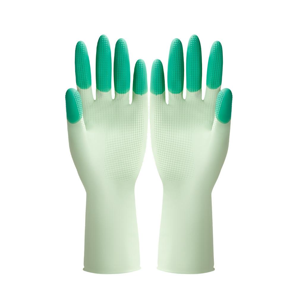 Verdickte Gummihandschuhe, Langlebig, Wasserdicht, Sauber, Zum Spülen, Wäschewaschen und in der Küche, Lang anhaltende Schutzhandschuhe für den Hausgebrauch