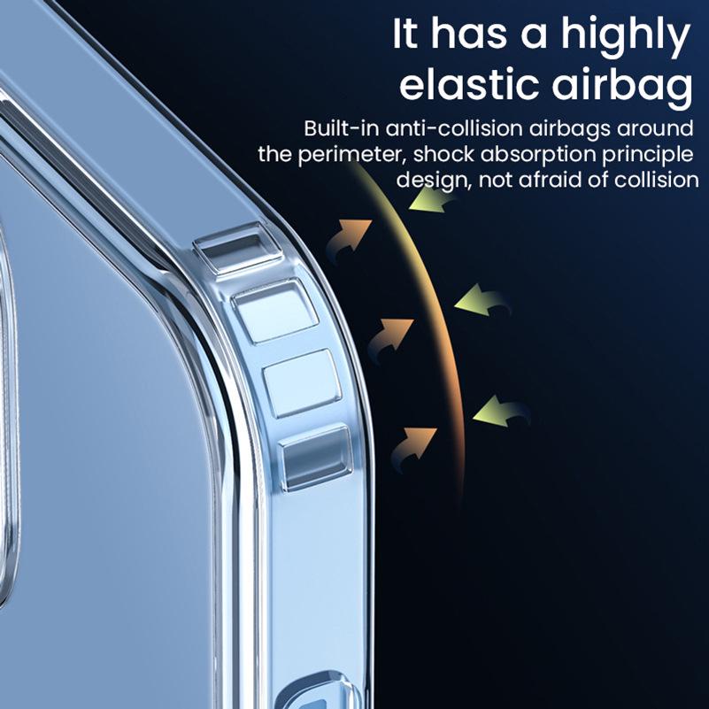 Wireless Transparent Magnetic Case for iPhone 13, 12 Pro, Huawei SAN Star with MagSafe Compatibility