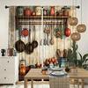 2pcs Rustic Kitchen Utensil Curtains   Design Drapes for Window  Home Decor   Rod Pocket Curtains
