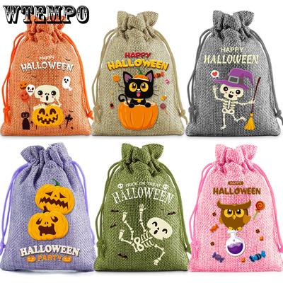 24 Stück Halloween Kordelzugbeutel Kordelzugbeutel Kordelzug Aufbewahrungsbeutel Geburtstagsparty Kindergeschenktüte Süßigkeitentüte
