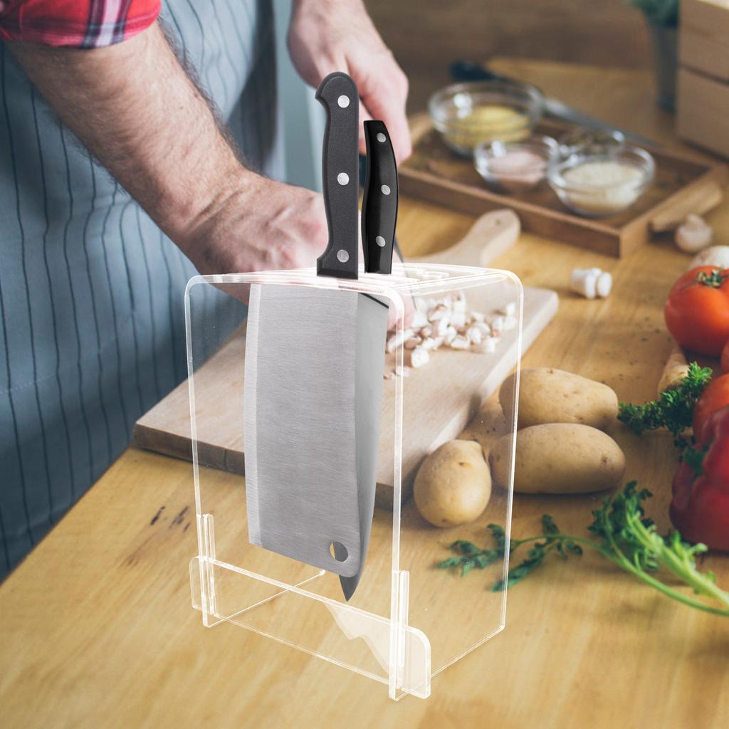 Acrylic Kitchen Knife Holder Transparent Kitchen Household Multifunctional Kitchen Knife Holder Storage Rack Tools Accessories