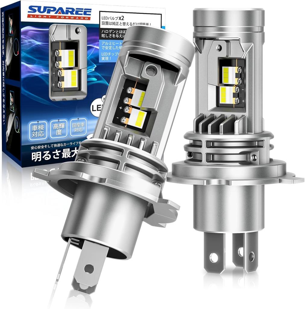 SUPAREE H4 Led Super Vehicle Inspection H4 Led for LED Quadruple Heat Quiet Halogen Size Headlight, Bright, Compliant, Headlight, 6500K, 30000lm,