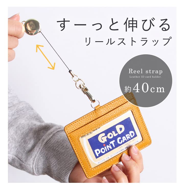 Ausweishalter mit Aufrollmechanismus, Kartenhalter für Herren und Damen, Mitarbeiter-Ausweishalter, Passhülle (Grau Beige) [Gebraucht]