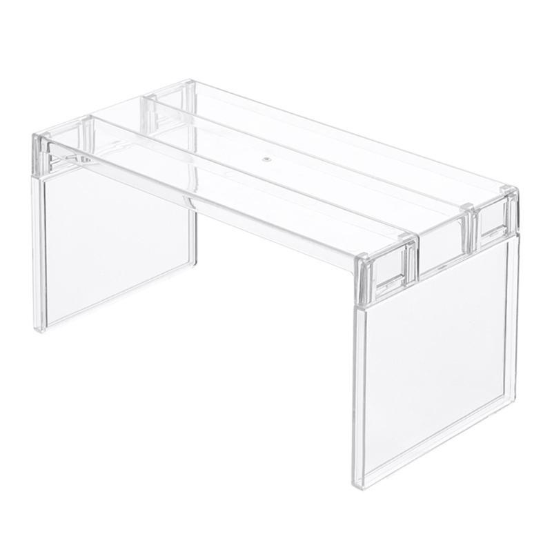 Multi Purpose Layered Fridge Rack Space Saving Kitchen Organizer Shelf Accessory Transparent Cosmetics Desktop Stand