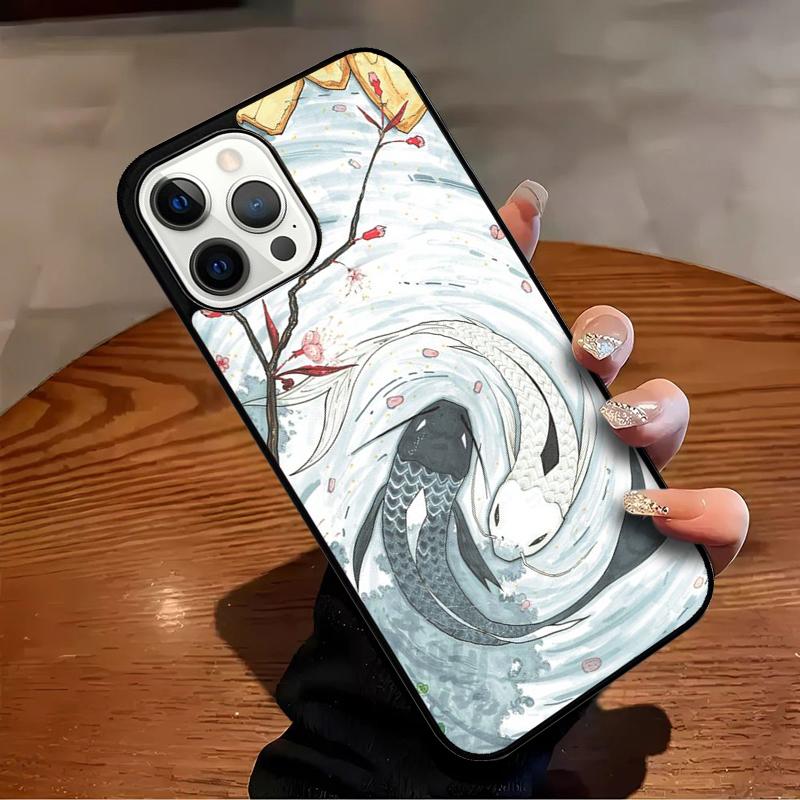 Yin Yang Koi Handyhülle Für iPhone 17 Air 16 15 14 13 12 11 Pro Max Max Plus Bumper Case Cover