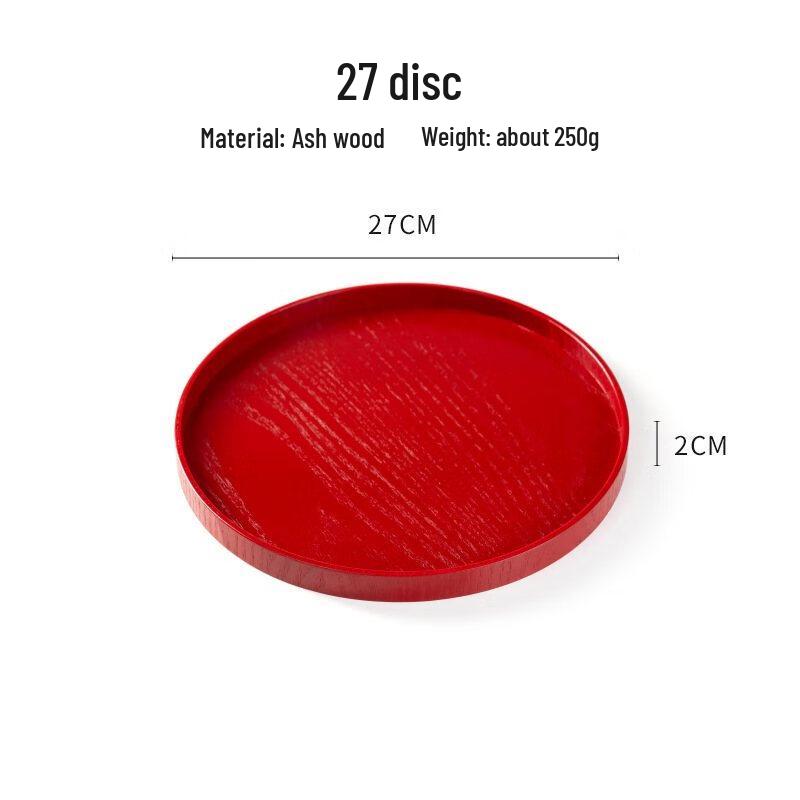 ZISIZ Round Wooden Serving Tray - Set of 2