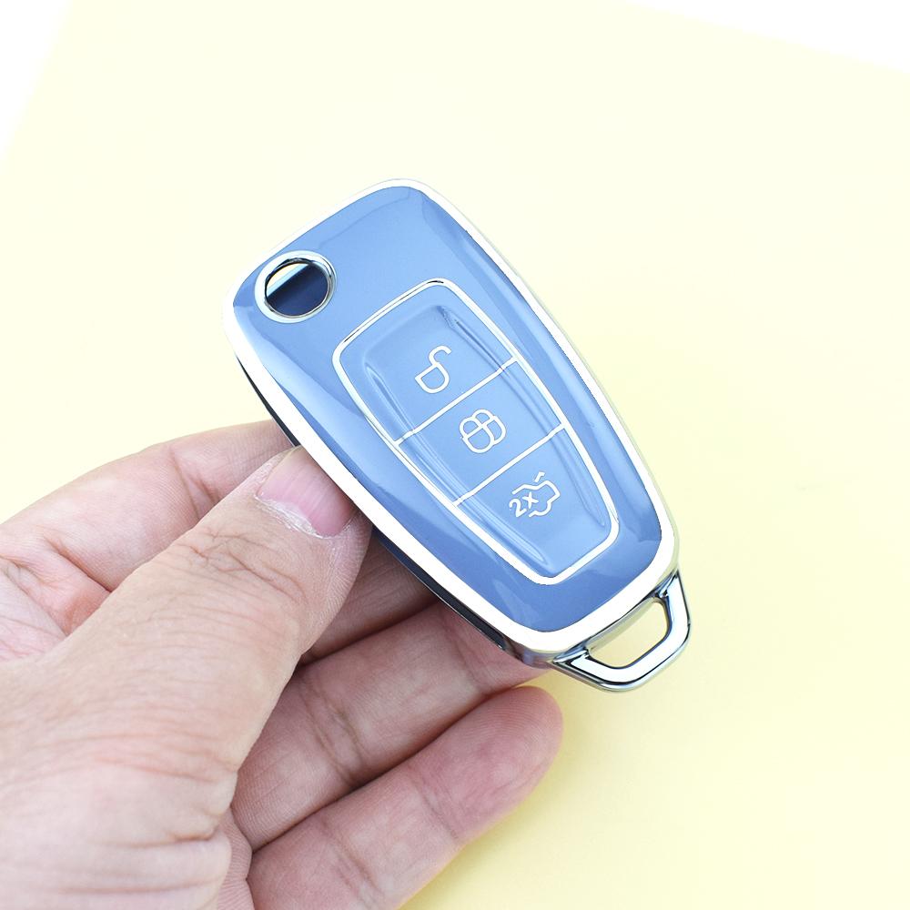 Fashion TPU Shell Fob Accessories For Ford Focus C-Max S-Max 2 3 MK3 ST RS Custom Ecosport Kuga Escape Fiesta Mondeo Car Key Case Cover