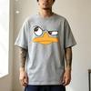 100 Cotton Unisex Round Neck T Shirt Cartoon Grumpy Duck Face Print Short Sleeve Streetwear Casual Unisexs Tee 6 Colors