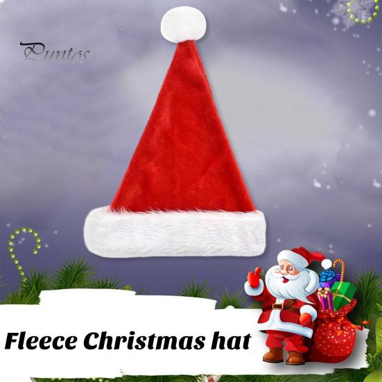 Chapeau de père noël avec pompon en peluche doux et pelucheux, réutilisable, pour adultes et enfants, pour toute la famille, festif, rouge et blanc, accessoire de Costume de fête