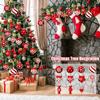 12/24/36Pcs Red Candy Cane Lollipop Christmas Tree Decoration Wooden Xmas Ball Hanging Ornaments