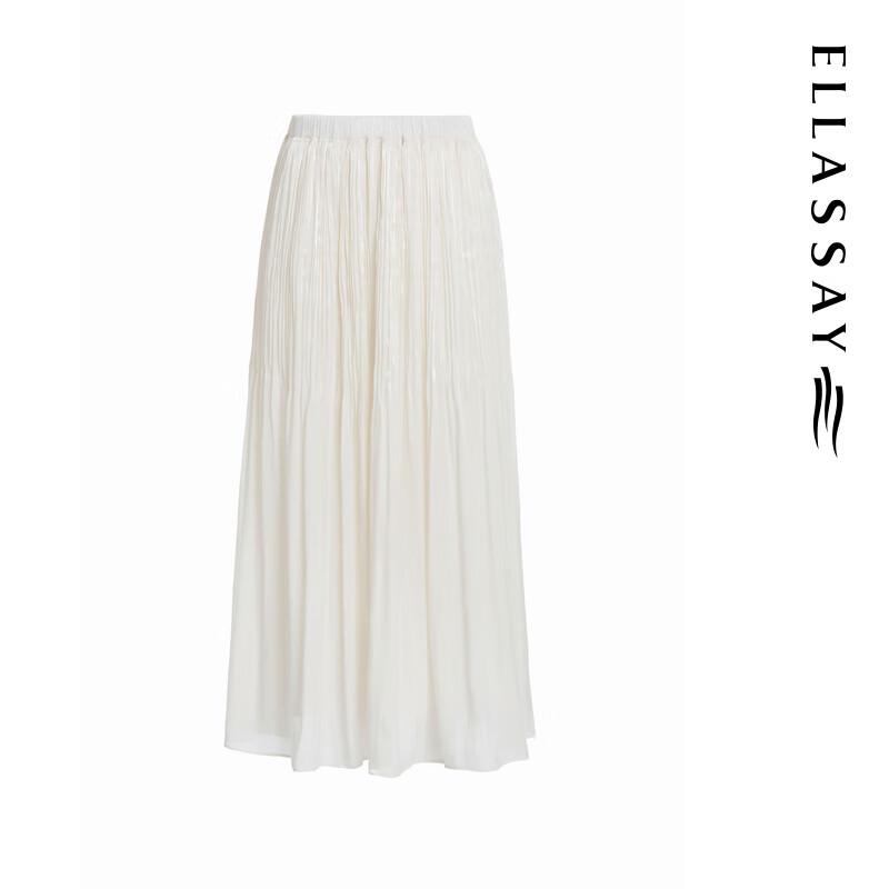 ELLASSAY Elegant Pleated A-line Long Skirt