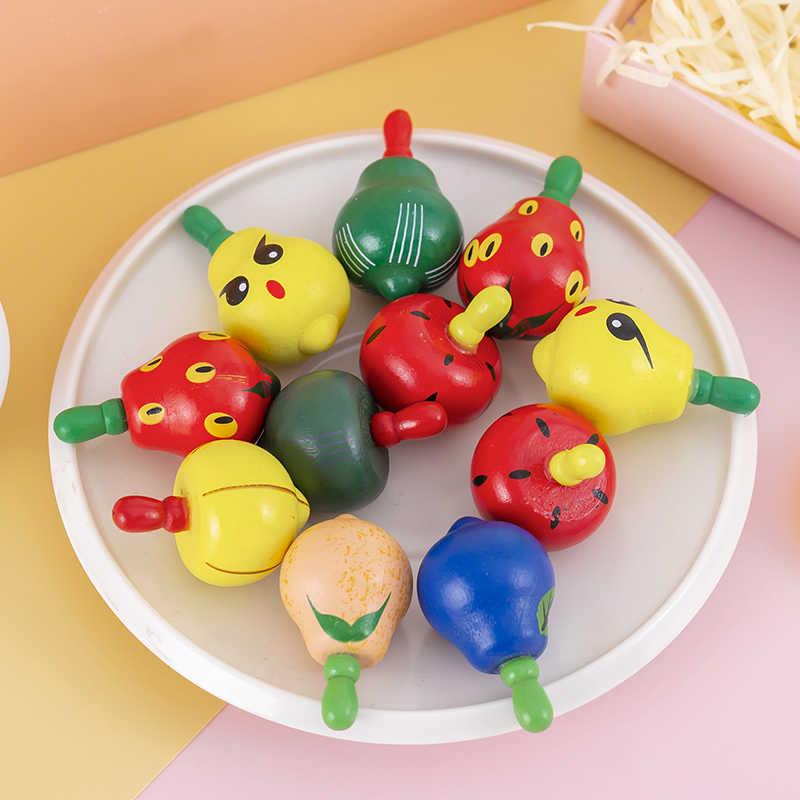 Classic Wooden Fruit Spinning Top - Educational Twist Toy for Kids & Toddlers