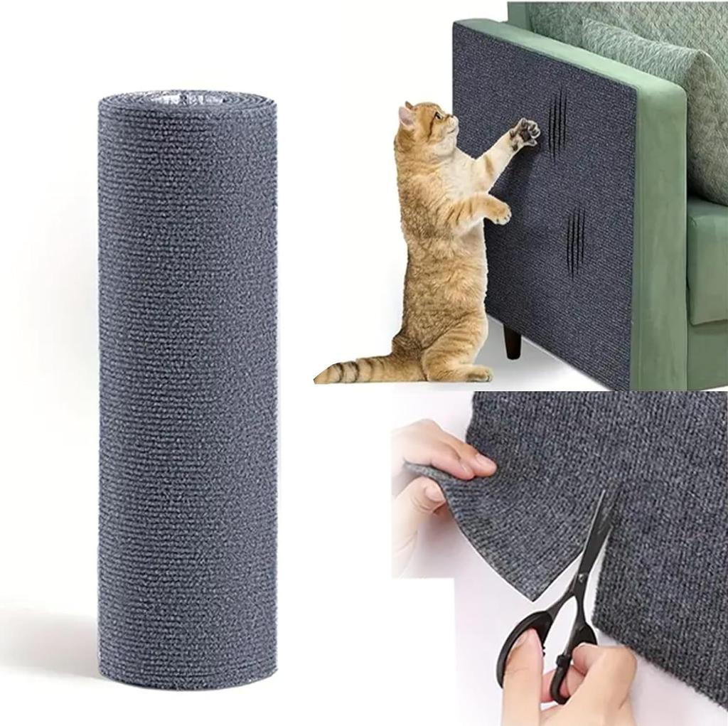 Self-Adhesive Cat Scratching Mat Scratching Carpet Corner Wall Cat Dly Scratch Sofa FurnitureProtector Trimmable Cat Carpet