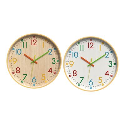 Decorative Wall Clock with Colorful Numerals Quiet Mechanism Analog Round Clock for Stylish Home Office Classroom Decors