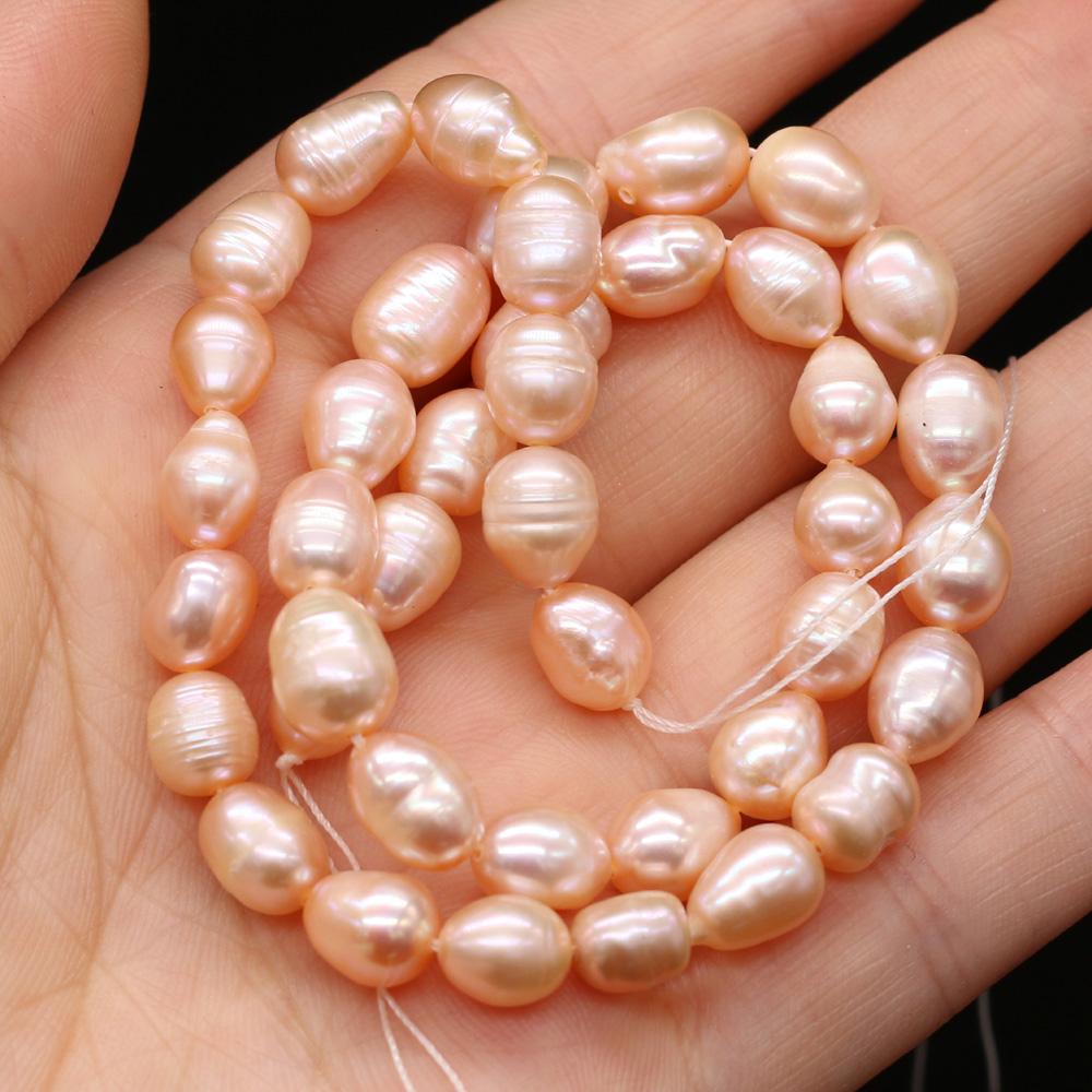 1String, A Natural Freshwater Pearls, Handcrafted Rice-shaped Pearl Beads for DIY Necklaces, Jewelry Making Supplies 36cm