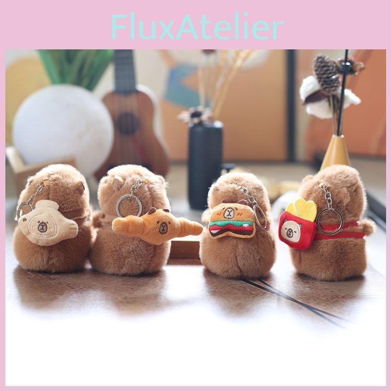 Afternoon With Capybara Tea Bag Plush Keychain Stuffed Gift For Kids Bag Decor