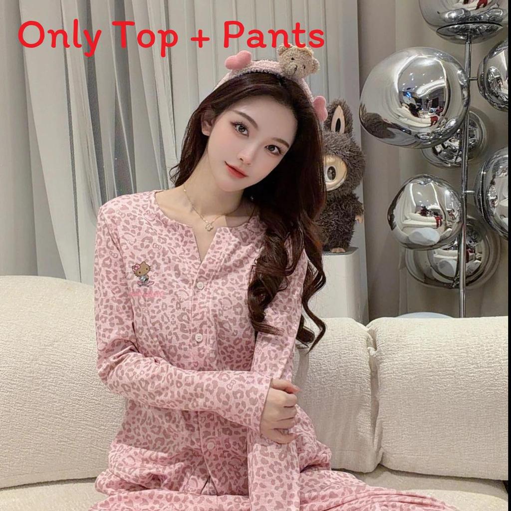 Minimalistisches Eis-Seiden-Schlafanzug-Set für Damen mit Langarm-Oberteil und Hose für bequeme Hauskleidung